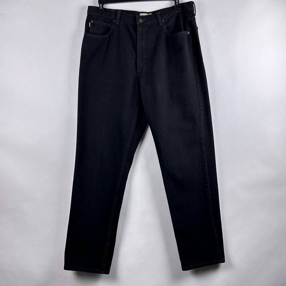 LL Bean Men's Black Jeans 100% Cotton Size 37x32
